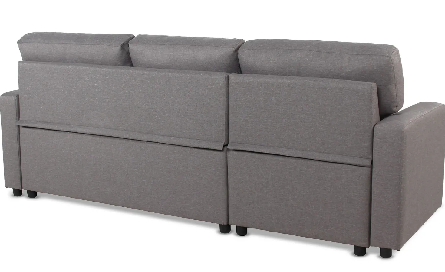 Canapé convertible avec angle réversible Baleares Tissu Gris clair