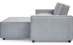 Canapé convertible cic-clac avec angle réversible Pikado Tissu effet lin Gris clair