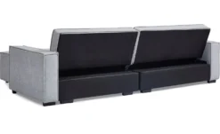 Canapé convertible cic-clac avec angle réversible Pikado Tissu effet lin Gris clair