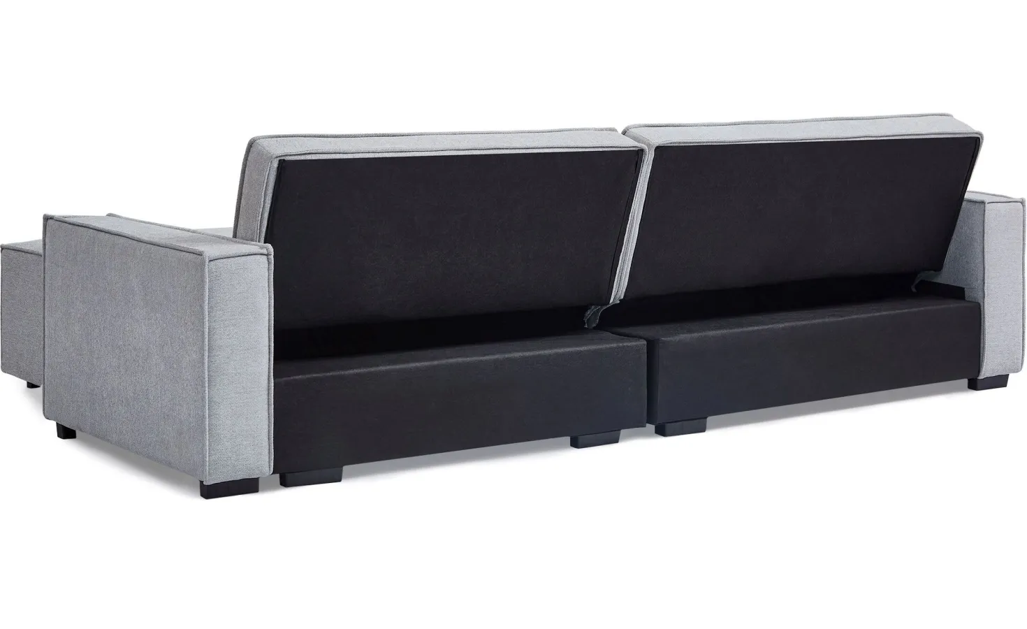 Canapé convertible cic-clac avec angle réversible Pikado Tissu effet lin Gris clair