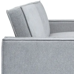Canapé convertible cic-clac avec angle réversible Pikado Tissu effet lin Gris clair