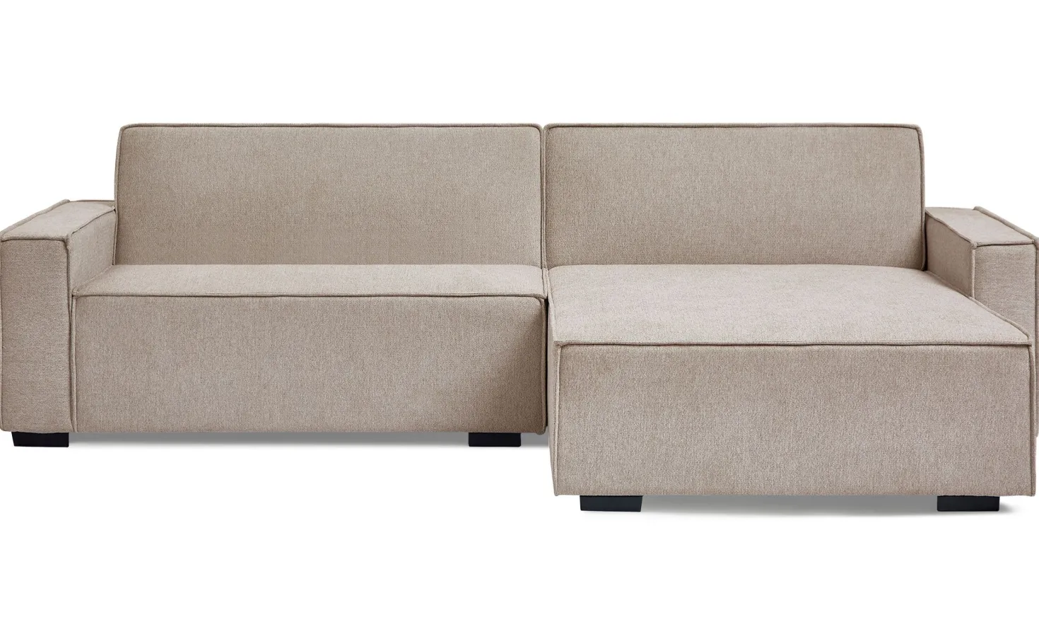 Canapé convertible cic-clac avec angle réversible Pikado Tissu effet lin Taupe clair