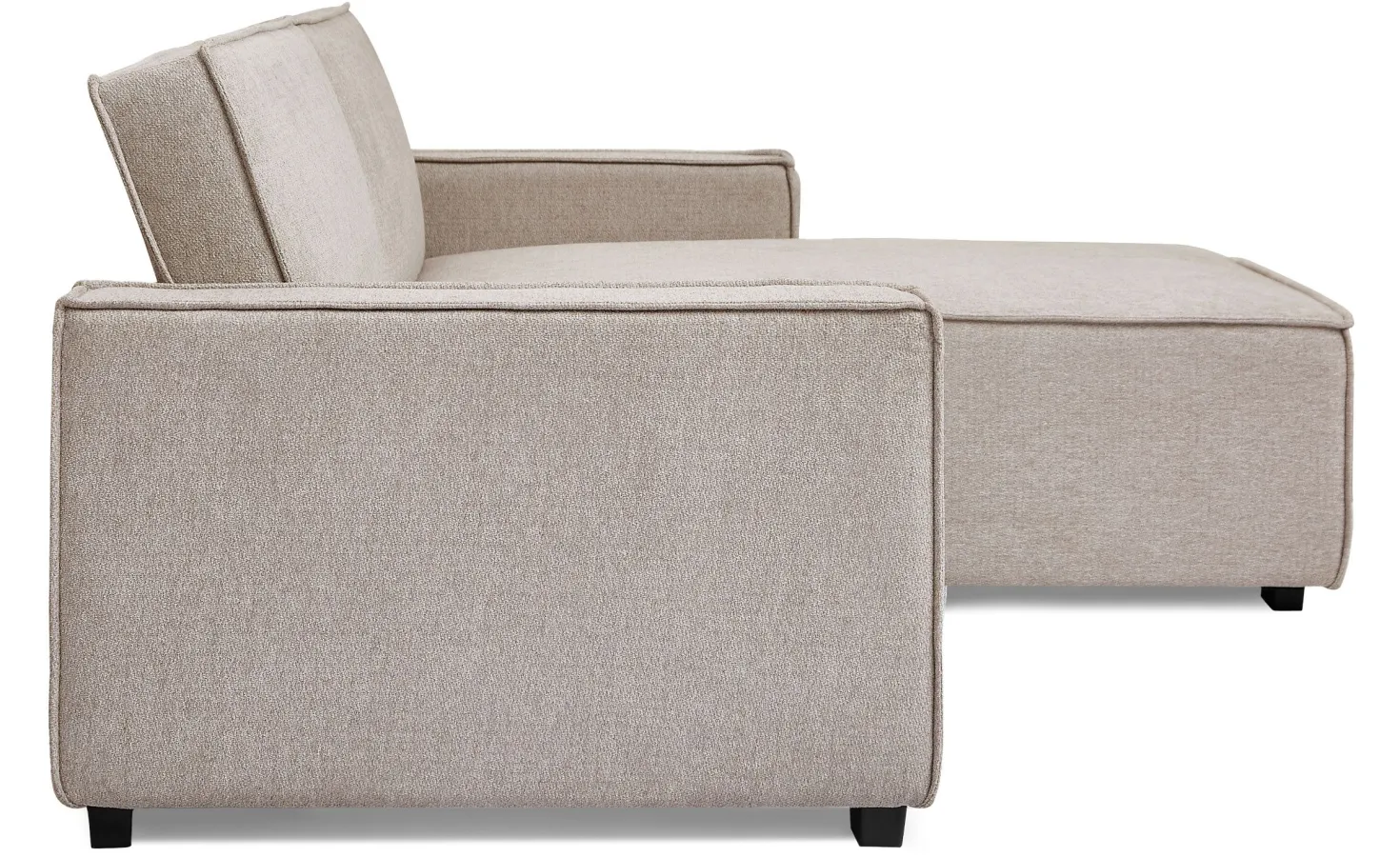 Canapé convertible cic-clac avec angle réversible Pikado Tissu effet lin Taupe clair
