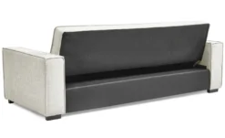 Canapé convertible clic-clac 3 places Pikado Tissu effet lin Crème