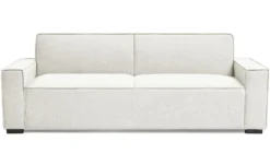 Canapé convertible clic-clac 3 places Pikado Tissu effet lin Crème