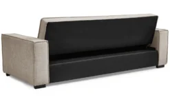 Canapé convertible clic-clac 3 places Pikado Tissu effet lin Taupe clair