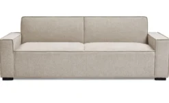 Canapé convertible clic-clac 3 places Pikado Tissu effet lin Taupe clair