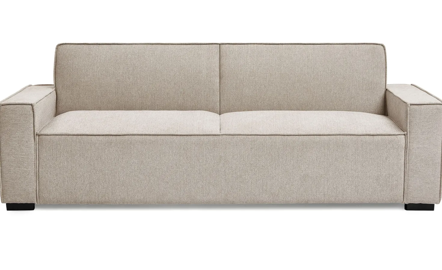 Canapé convertible clic-clac 3 places Pikado Tissu effet lin Taupe clair