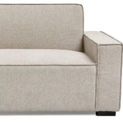 Canapé convertible clic-clac 3 places Pikado Tissu effet lin Taupe clair
