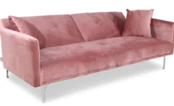 Canapé convertible clic-clac 3 places Carla Velours Rose