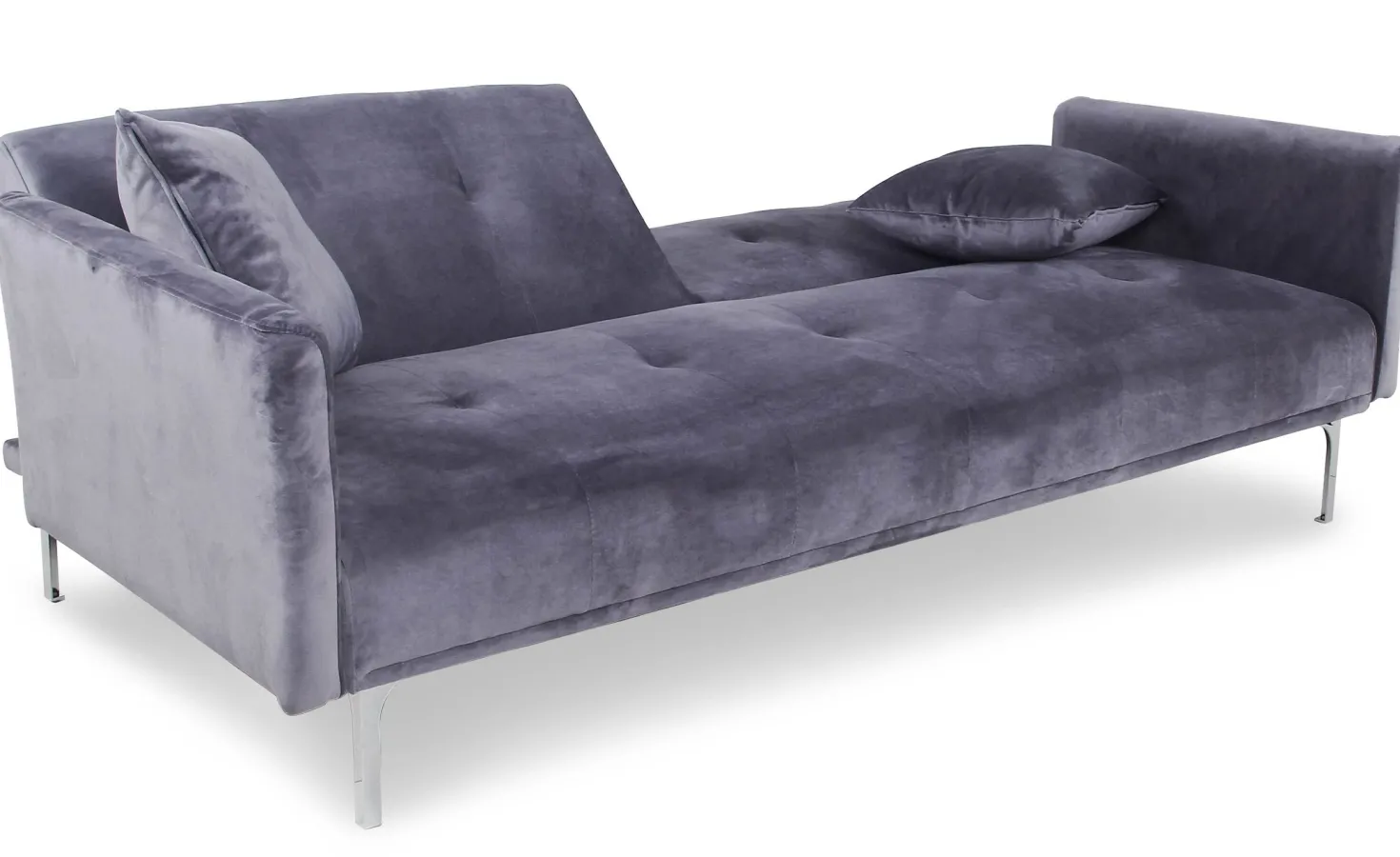 Canapé convertible clic-clac 3 places Carla Velours Gris