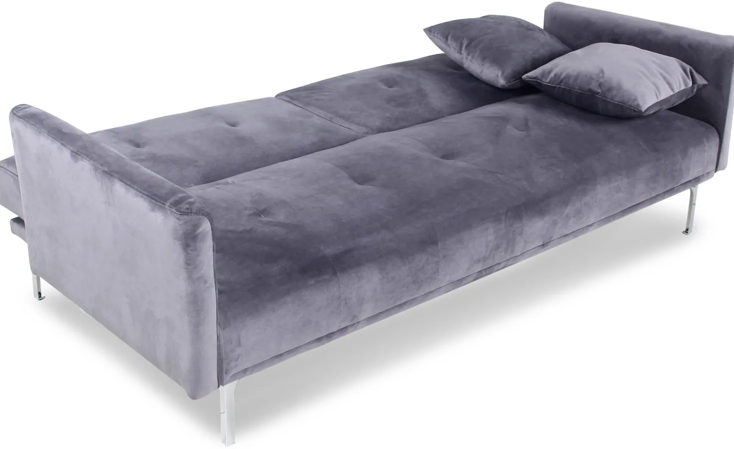 Canapé convertible clic-clac 3 places Carla Velours Gris