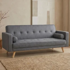 Canapé convertible clic-clac scandinave Slow tissu Gris foncé