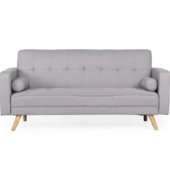 Canapé convertible clic-clac scandinave Slow Tissu Gris clair