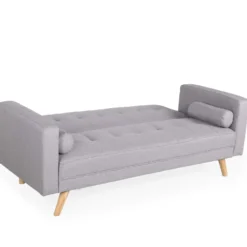 Canapé convertible clic-clac scandinave Slow Tissu Gris clair