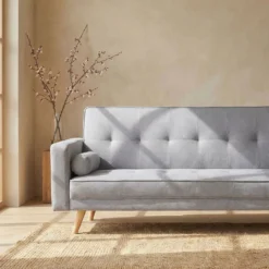 Canapé convertible clic-clac scandinave Slow Tissu Gris clair