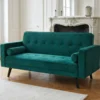 Canapé convertible clic-clac scandinave Slow Velours Vert