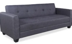 Canapé convertible 3 places Clayton Tissu Gris foncé