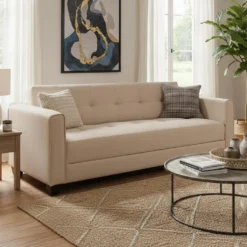 Canapé convertible 3 places Clayton Tissu Beige
