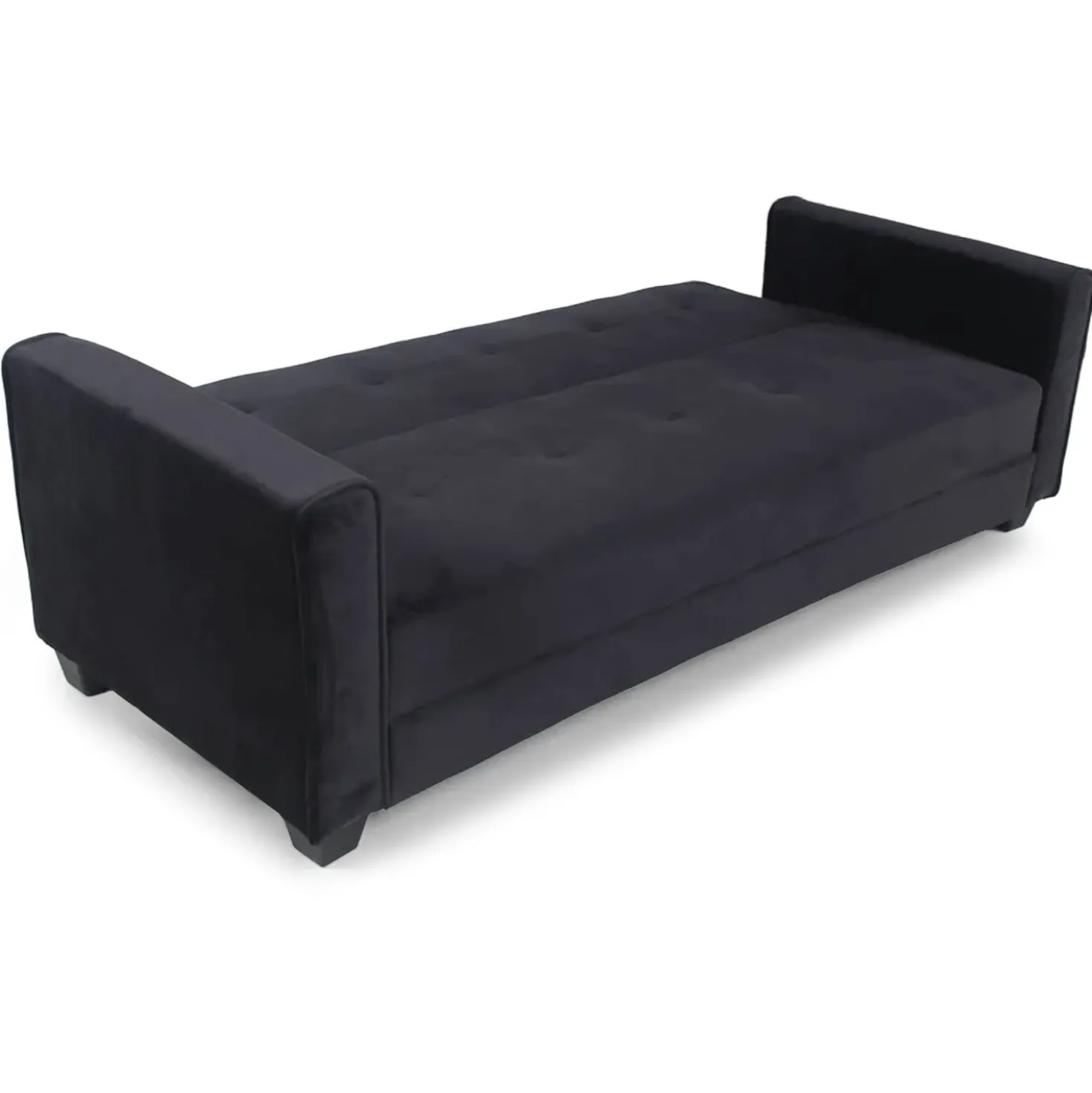 Canapé convertible 3 places Clayton Velours Noir