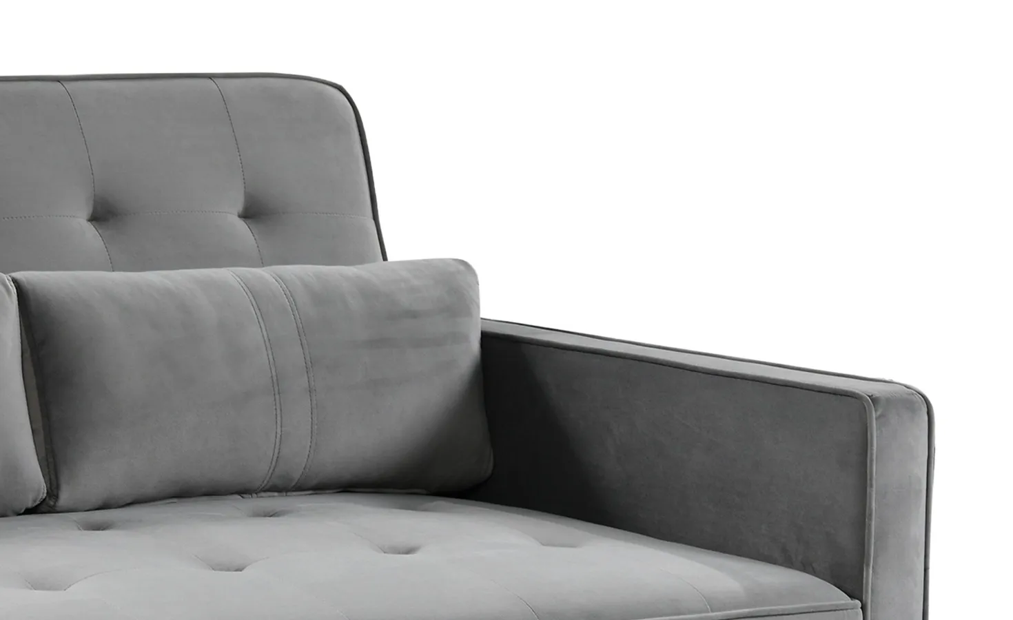 Canapé convertible 2 places Komaria Velours Gris