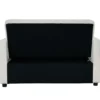 Canapé convertible 2 places Komaria Tissu bouclette Crème