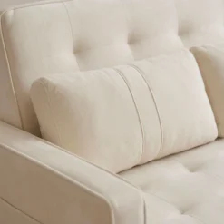Canapé convertible 2 places Komaria Velours Beige