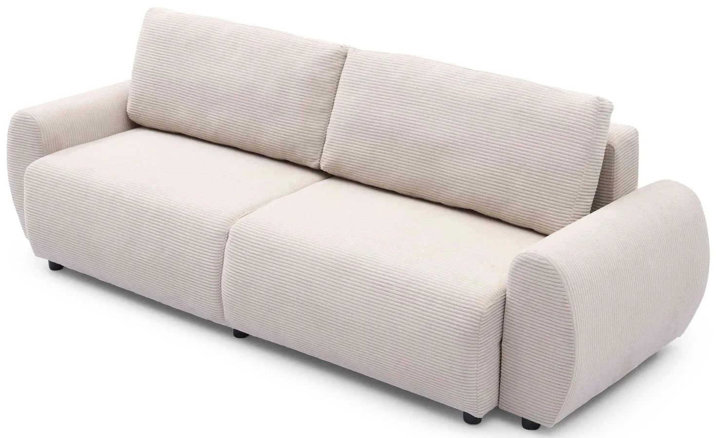 Canapé convertible 3 places Traviata Velours côtelé Beige