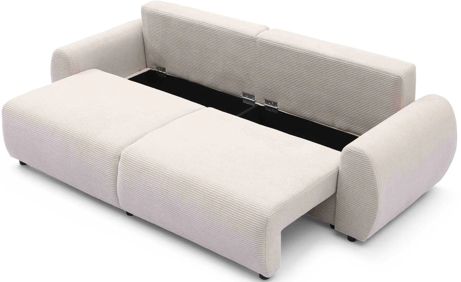 Canapé convertible 3 places Traviata Velours côtelé Beige