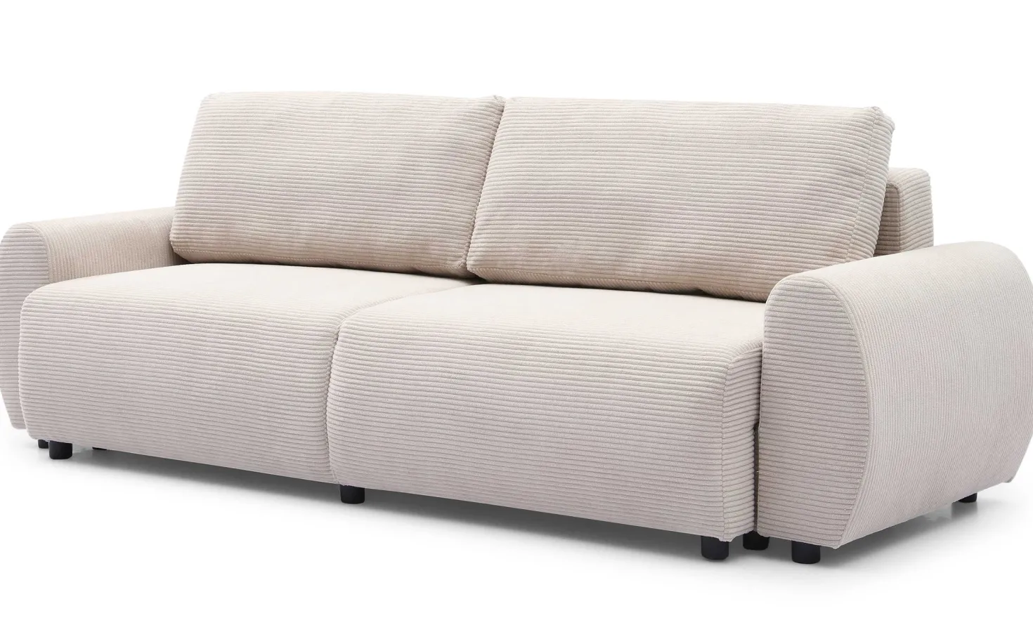 Canapé convertible 3 places Traviata Velours côtelé Beige