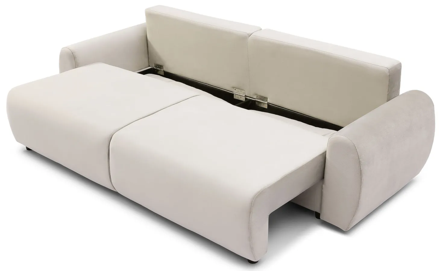Canapé convertible 3 places Traviata Velours Beige