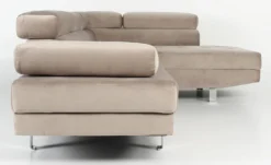 Canapé d'angle avec têtières relevables Alfa Velours Taupe