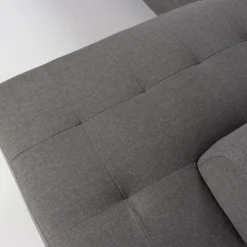 Canapé d'angle avec têtières relevables Alfa Tissu Gris