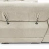 Canapé d'angle convertible Antoni avec têtières relevables angle à gauche Velours côtelé Beige