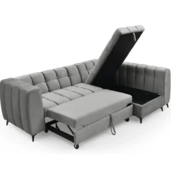 Canapé d'angle convertible Chessy Velours Gris