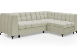 Canapé d'angle convertible Chessy Velours Beige