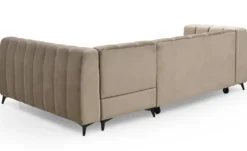 Canapé d'angle convertible Chessy Velours Taupe