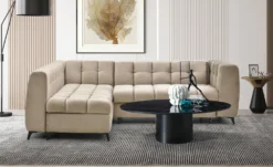 Canapé d'angle convertible Chessy Velours Taupe