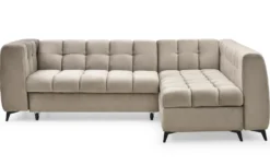 Canapé d'angle convertible Chessy Velours Taupe