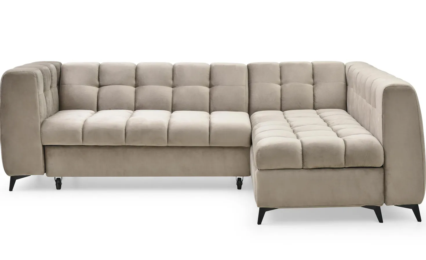 Canapé d'angle convertible Chessy Velours Taupe