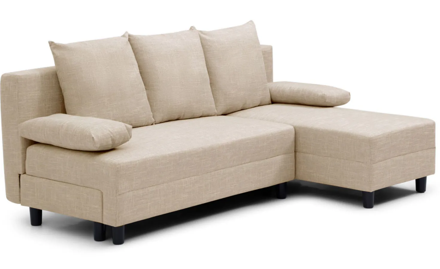 Canapé d'angle convertible Expression Tissu Beige