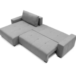 Canapé d'angle convertible élégant Malone Tissu Gris