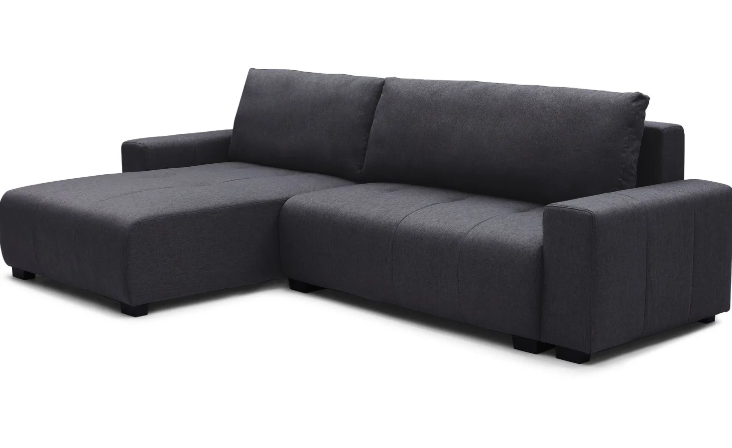 Canapé d'angle convertible élégant Malone Tissu Noir