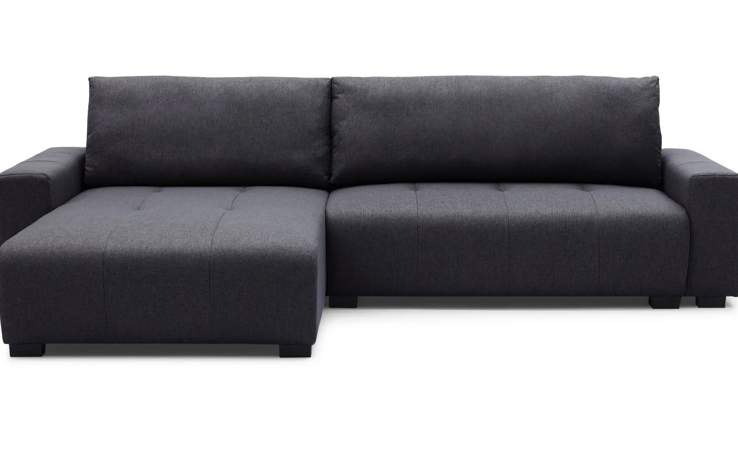 Canapé d'angle convertible élégant Malone Tissu Noir