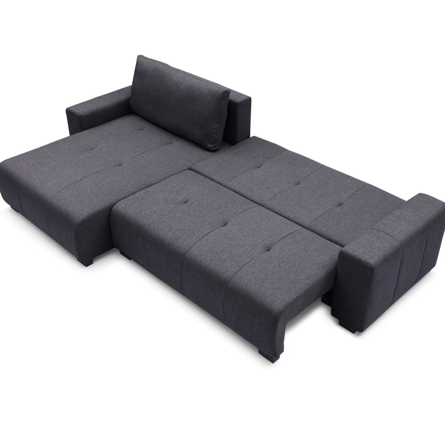 Canapé d'angle convertible élégant Malone Tissu Noir