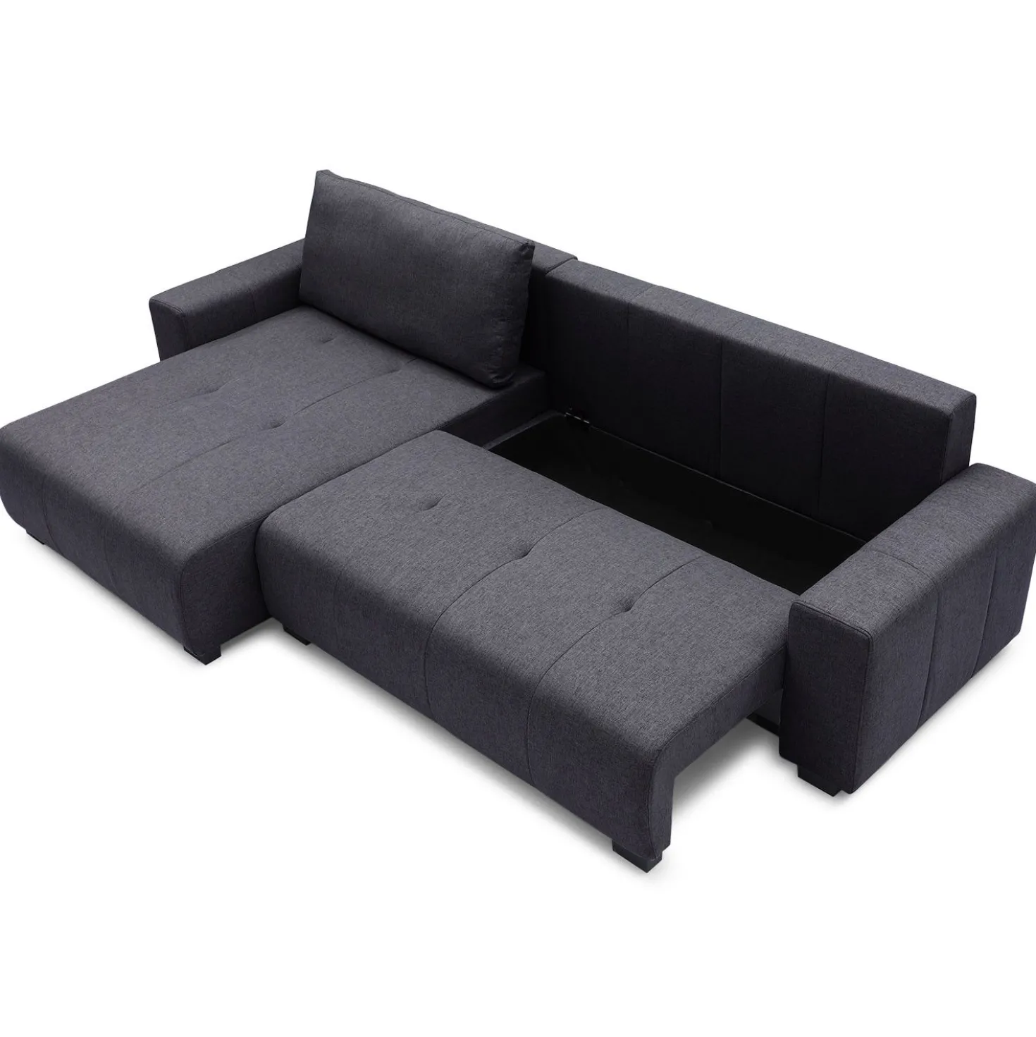 Canapé d'angle convertible élégant Malone Tissu Noir