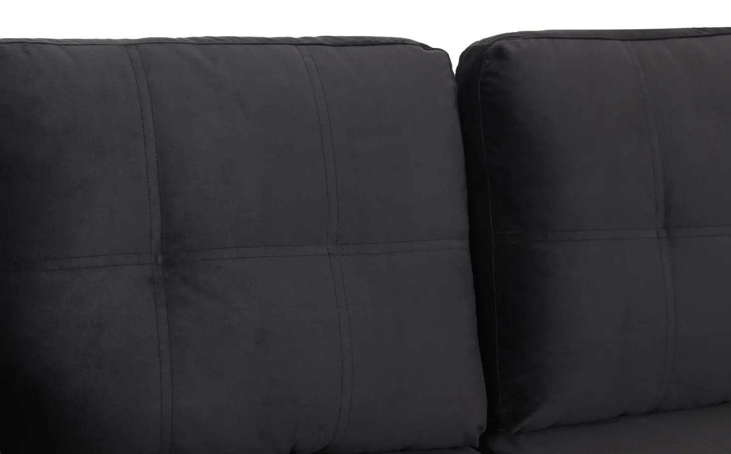 Canapé d'angle convertible moderne Delacroix Velours Noir