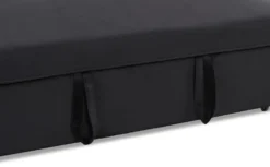 Canapé d'angle convertible moderne Delacroix Velours Noir