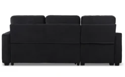 Canapé d'angle convertible moderne Delacroix Velours Noir