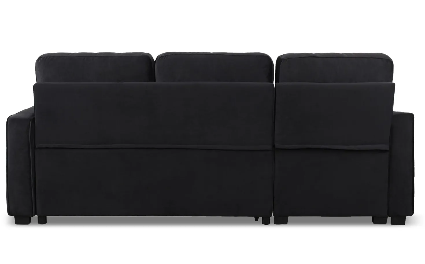 Canapé d'angle convertible moderne Delacroix Velours Noir